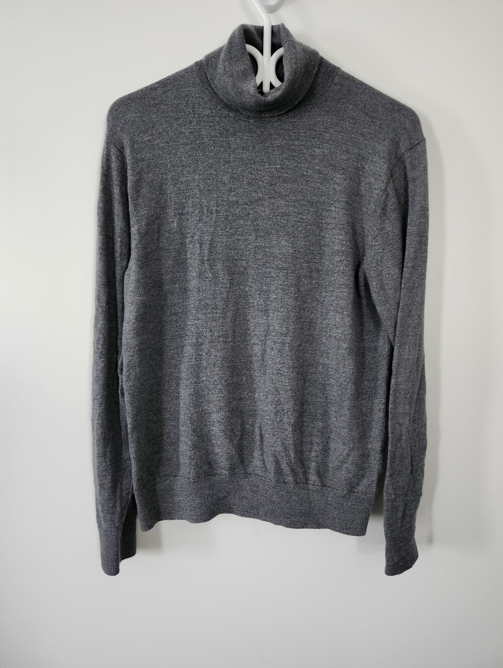Banana Republic Italian Merino Wool Turtleneck Sweater Women's Large Grey | Cozy
